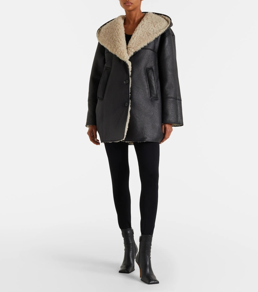Alaïa - Shearling-lined leather coat