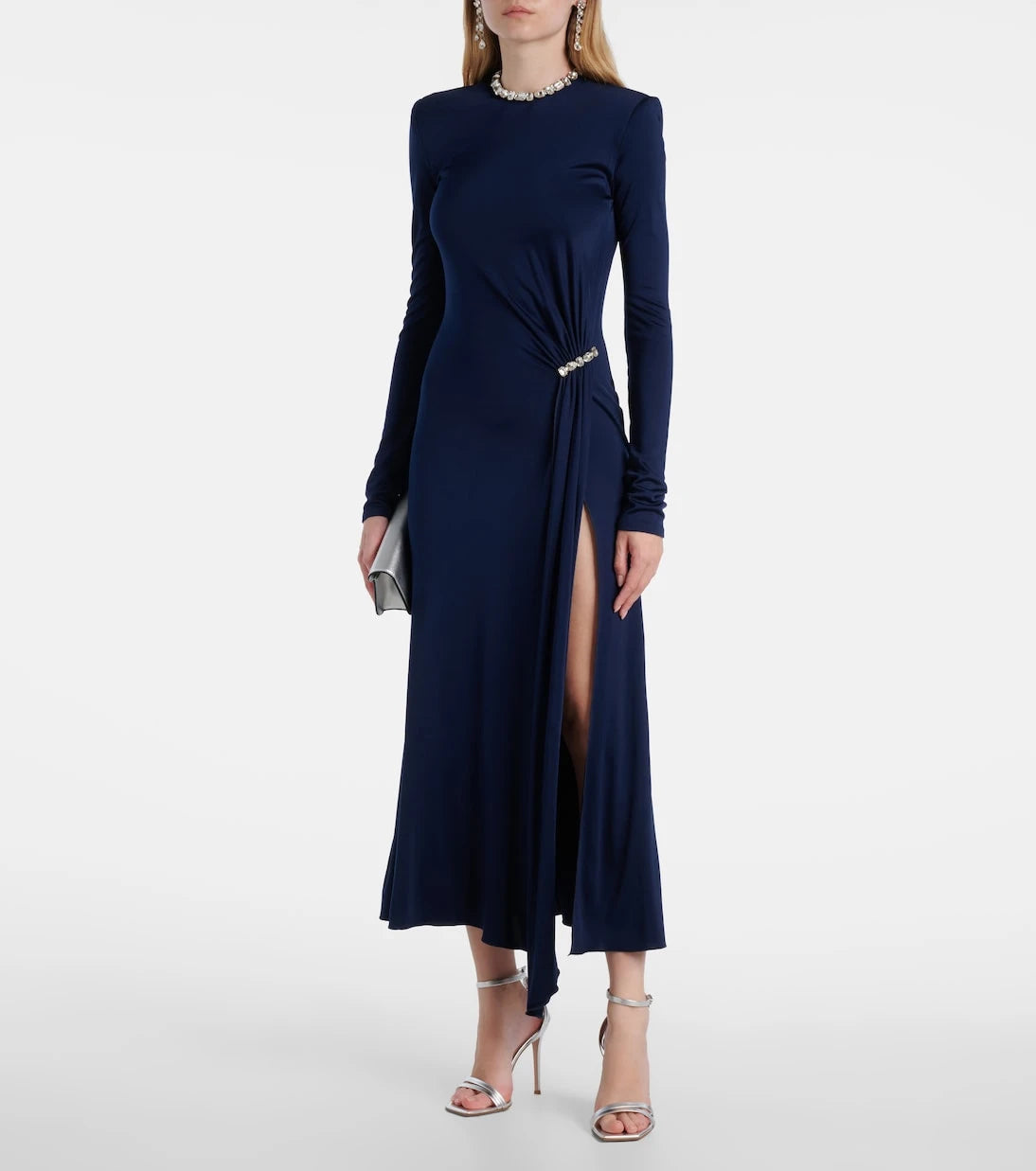 David Koma - Crystal-embellished gathered midi dress