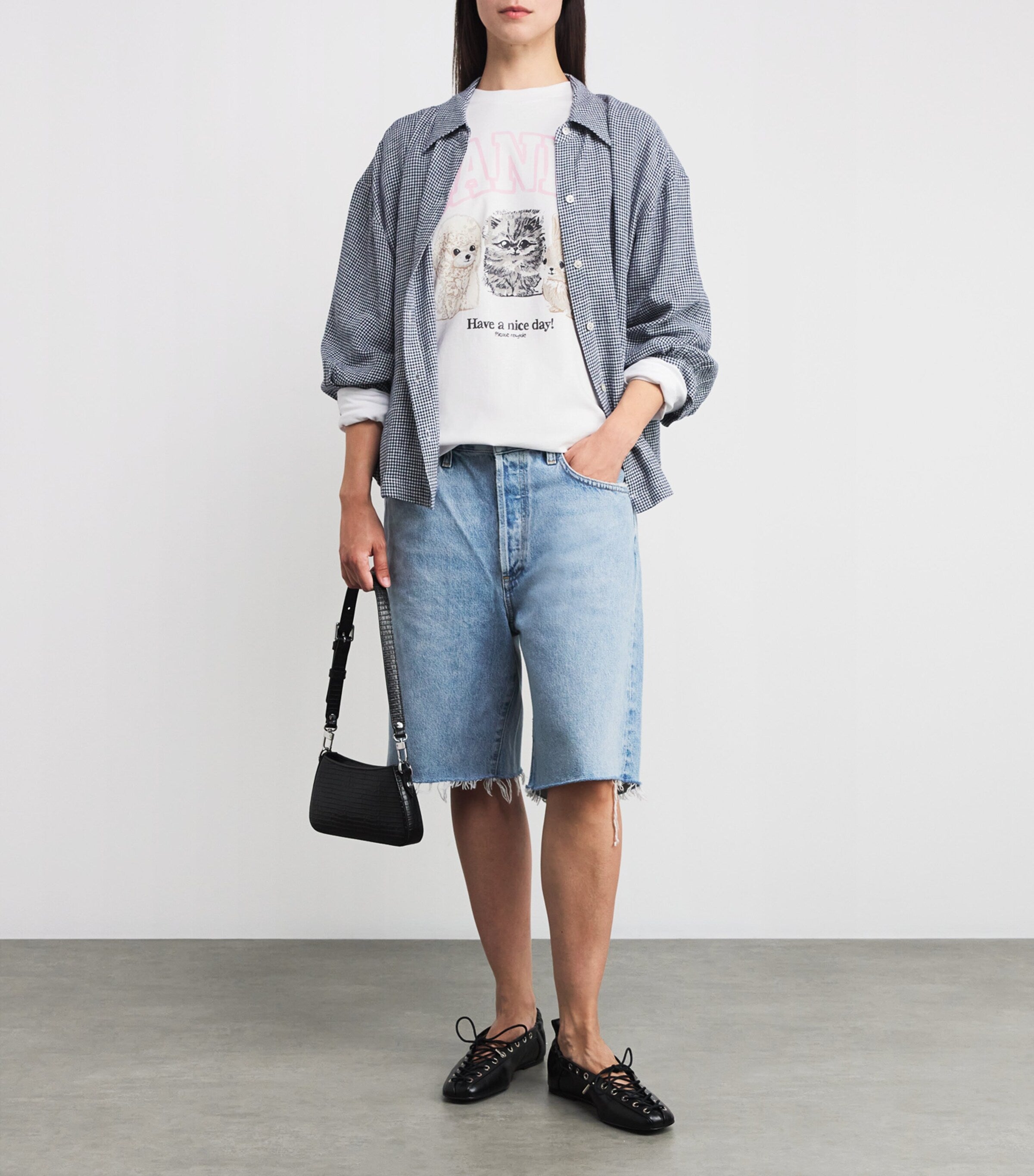 GANNI White Organic Cotton Printed T-Shirt