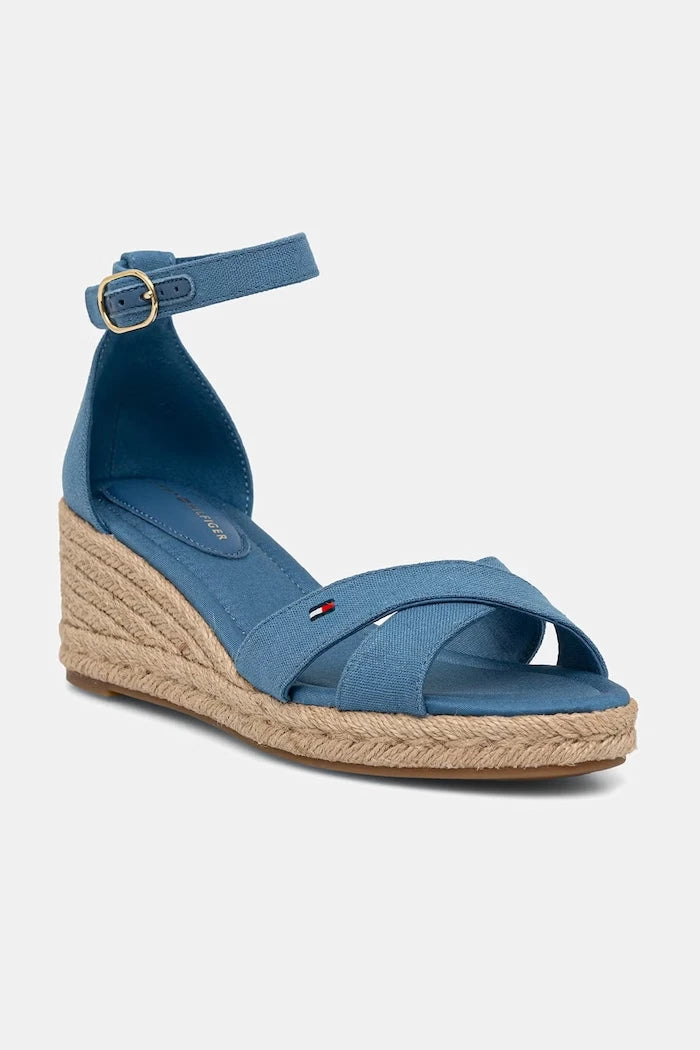 Tommy Hilfiger MID WEDGE ESPAD X CROSS Dolgu Topuk Sandalet