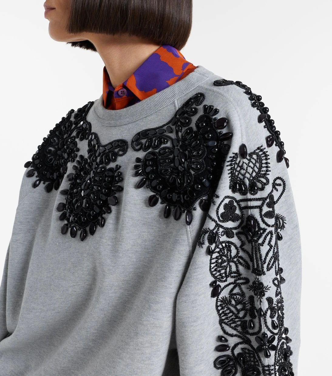 Dries Van Noten - Embellished cotton jersey sweatshirt