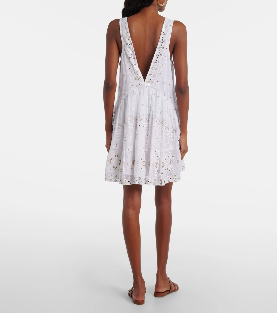 Juliet Dunn - Embroidered cotton minidress