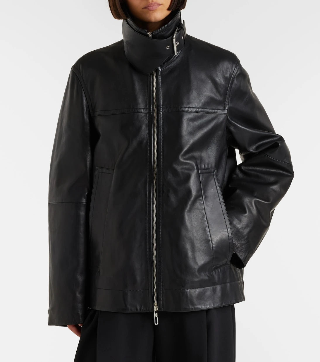Sportmax - Oversized leather jacket