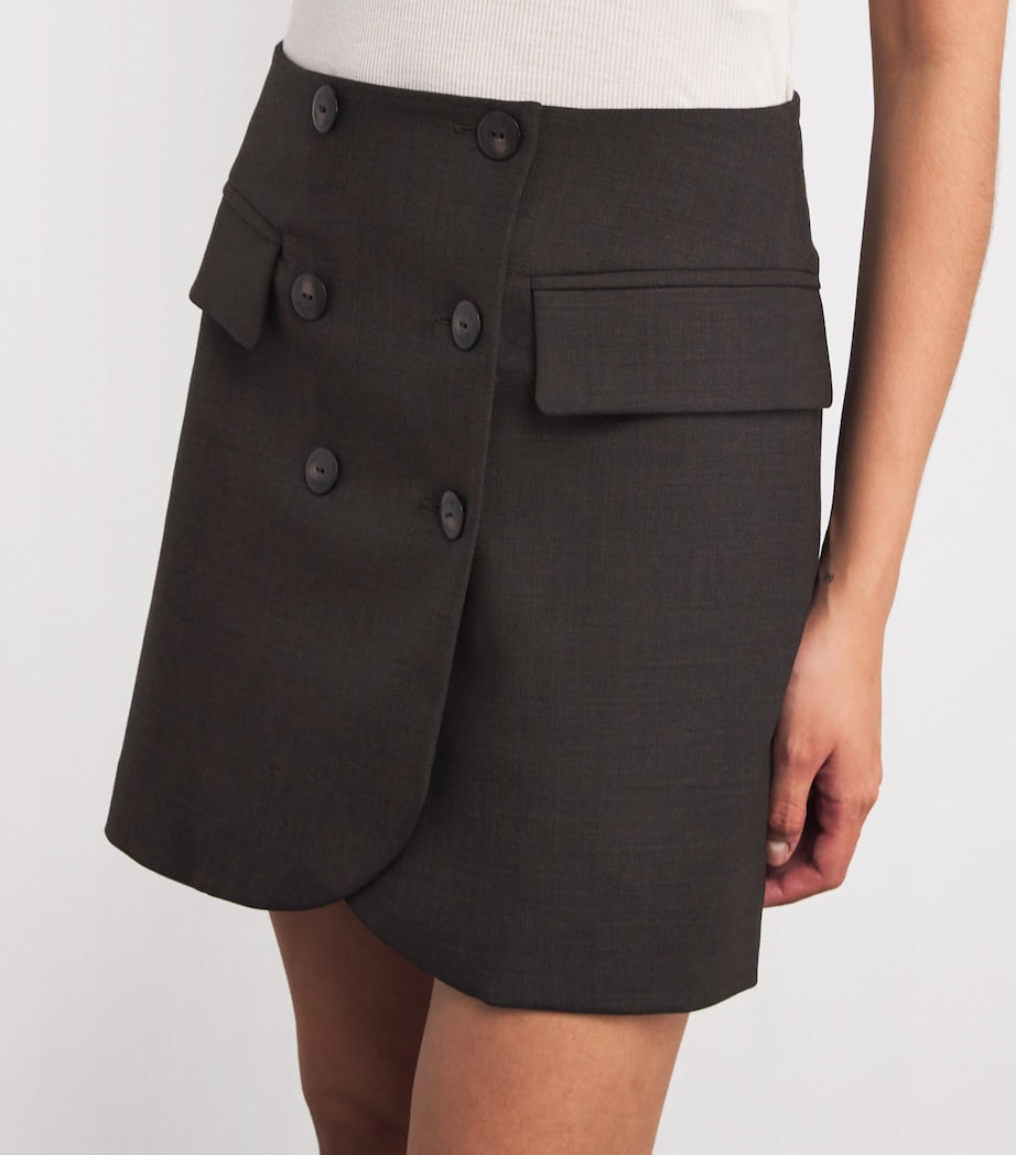 Claudie Pierlot Brown Wool-Blend Mini Skirt