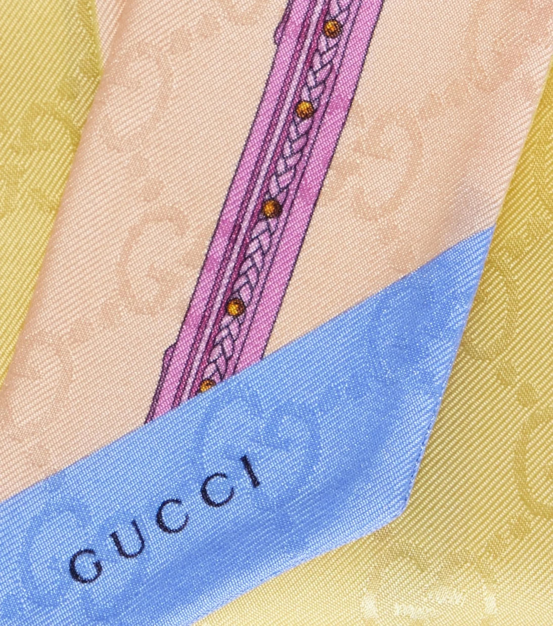Gucci - GG Horsebit silk twill scarf