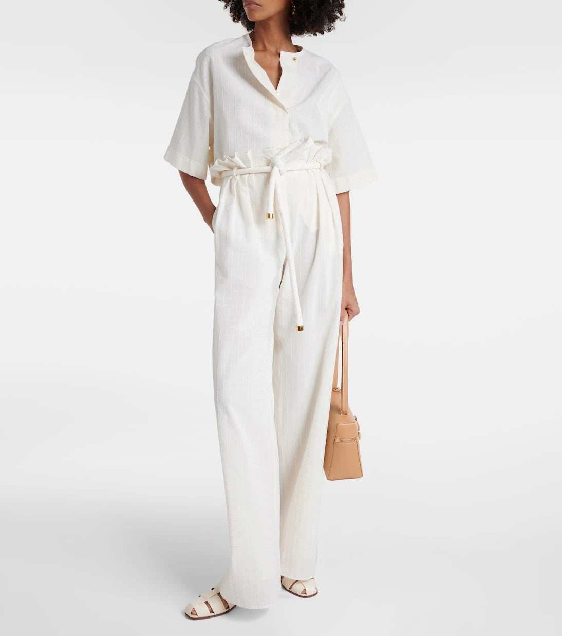 Loro Piana - Tristin checked cotton-blend wide-leg pants