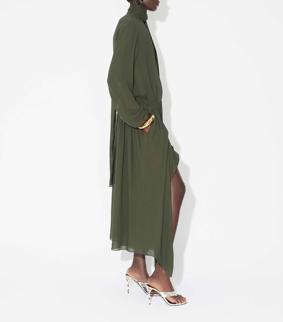 Green Georgette Pussybow Blouse