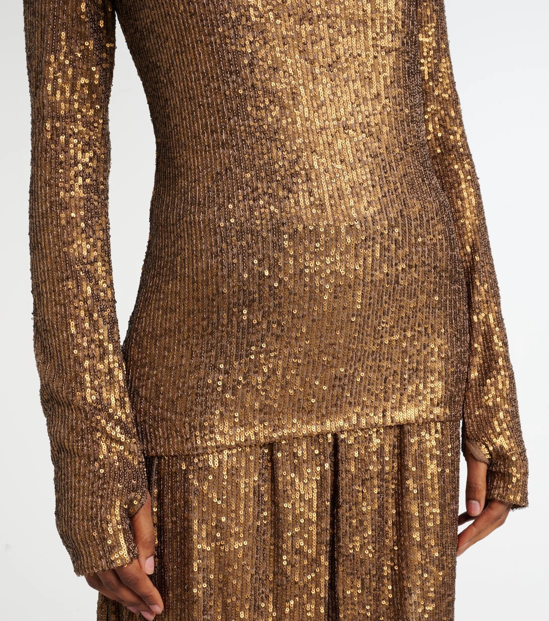 Norma Kamali - Sequined turtleneck top
