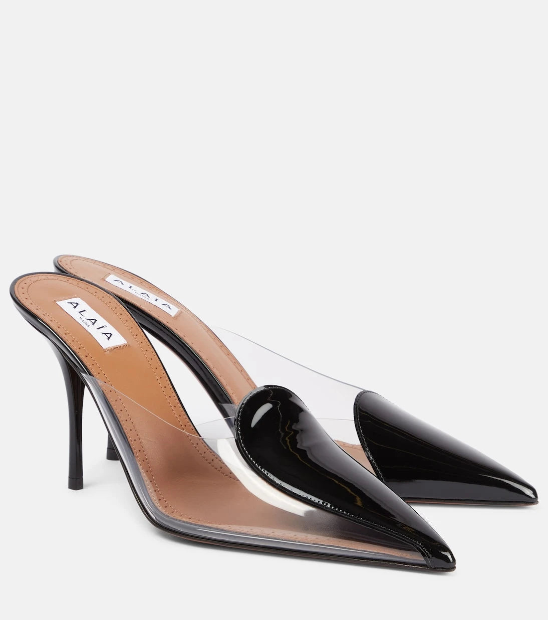 Alaïa - Le Cœur Abstrait 90 patent leather mules