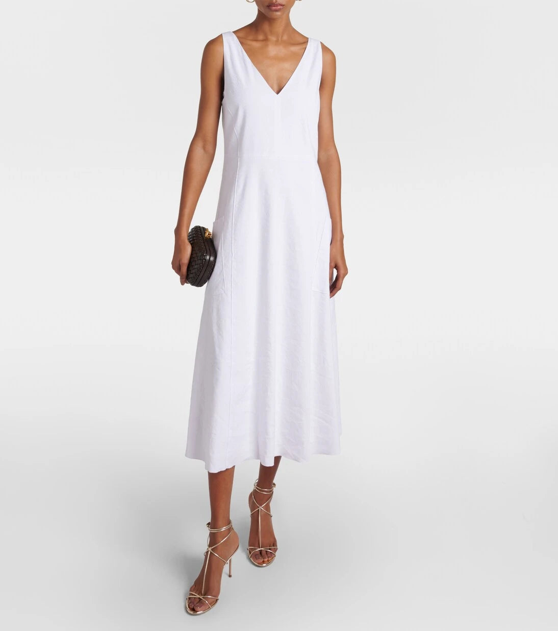 Vince - Linen-blend midi dress