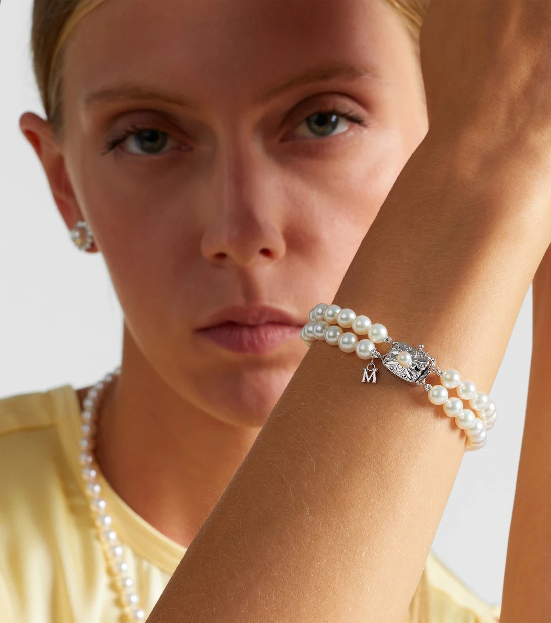 Mikimoto - 18kt white gold bracelet with pearls