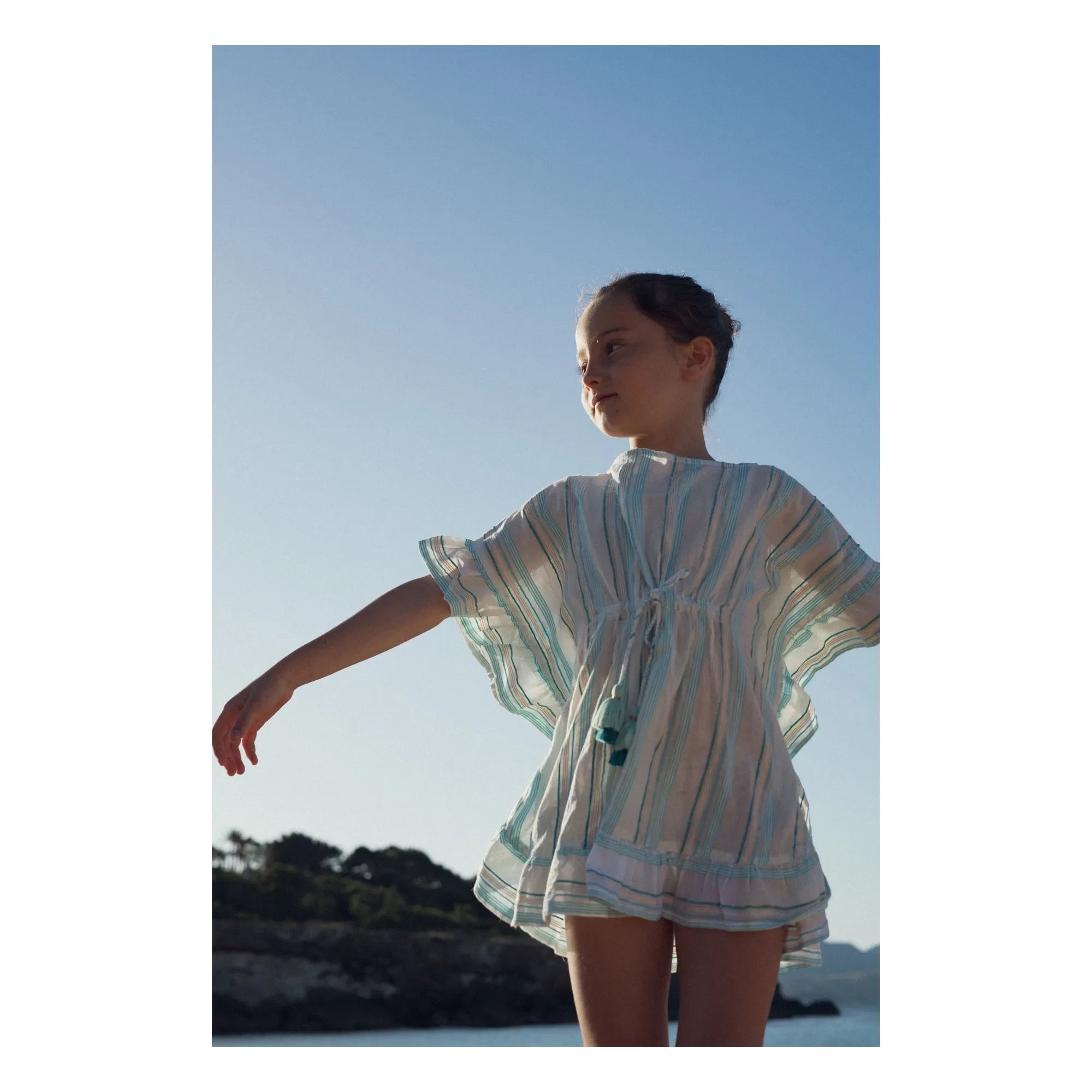 Lison Paris - Striped Bahia Caftan Metallic | Blue