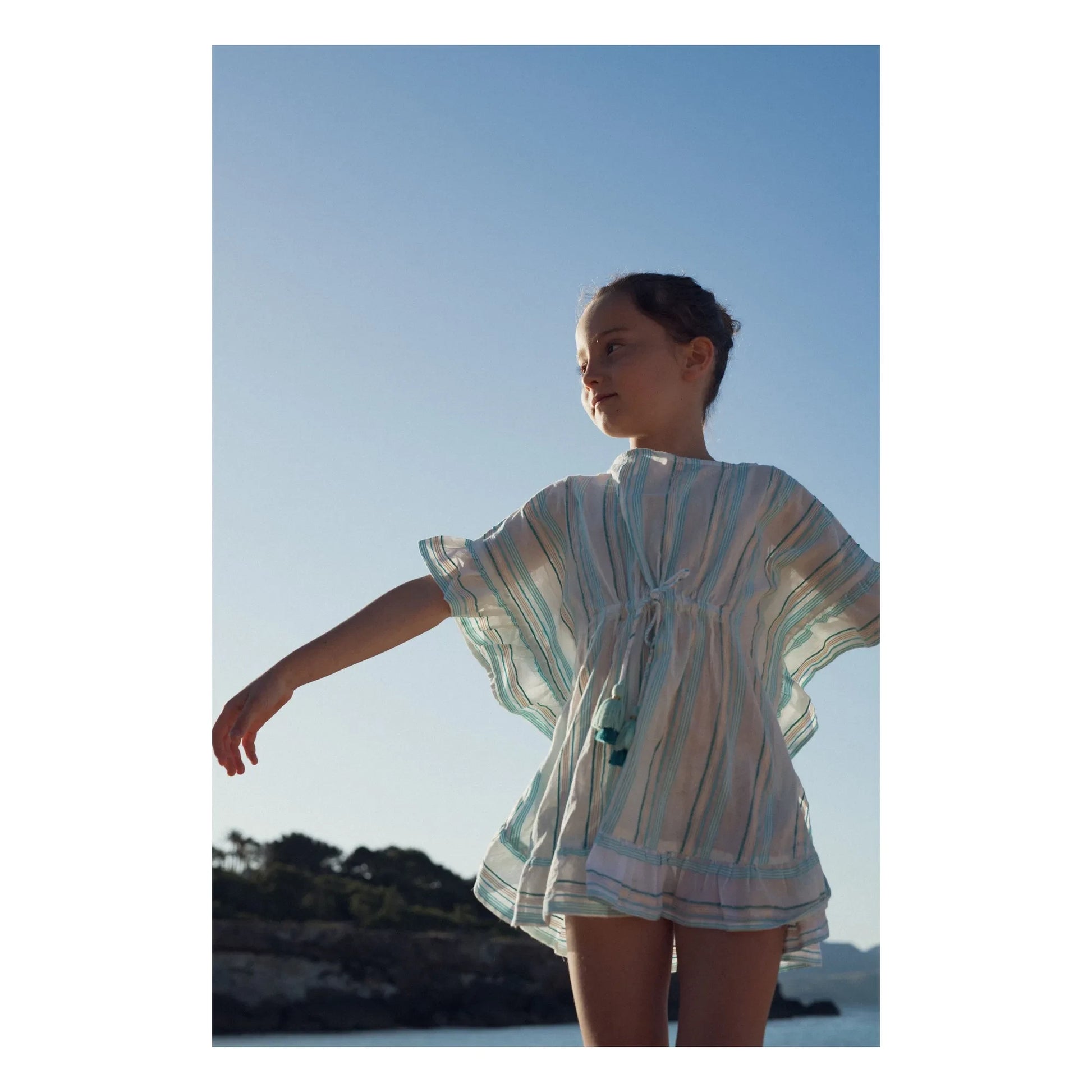 Lison Paris - Striped Bahia Caftan Metallic | Blue
