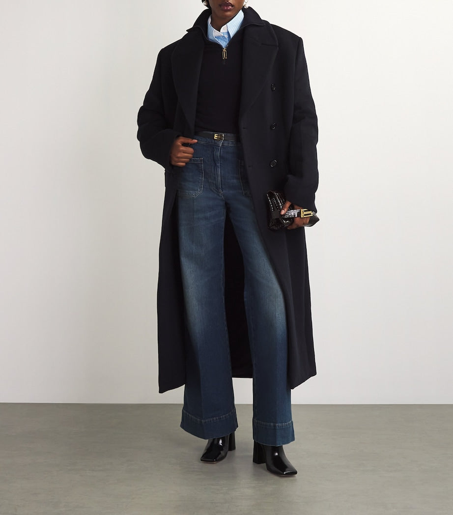 Victoria Beckham Black Leather Frame Belt