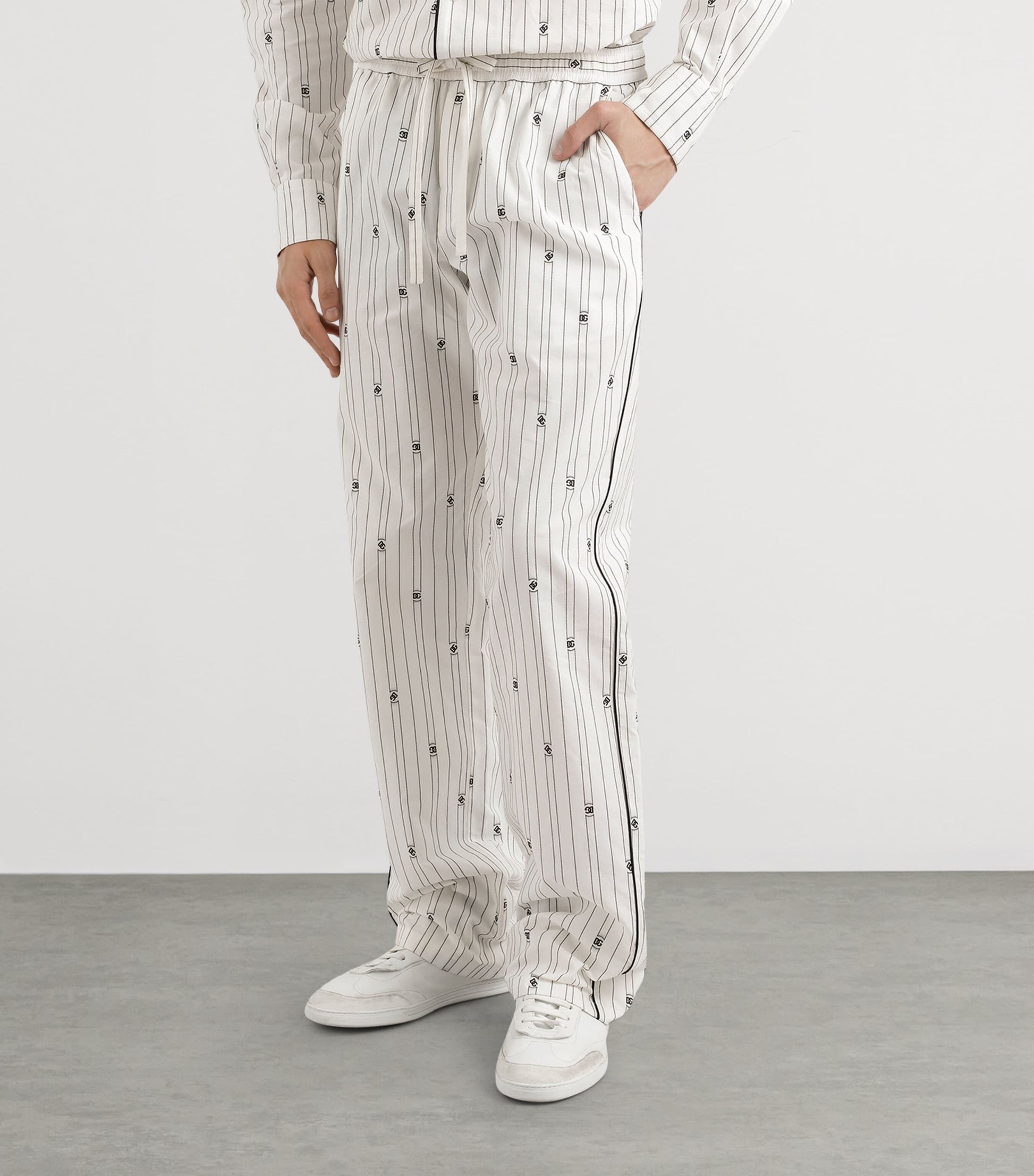 Dolce & Gabbana Cotton-Blend Logo Trousers