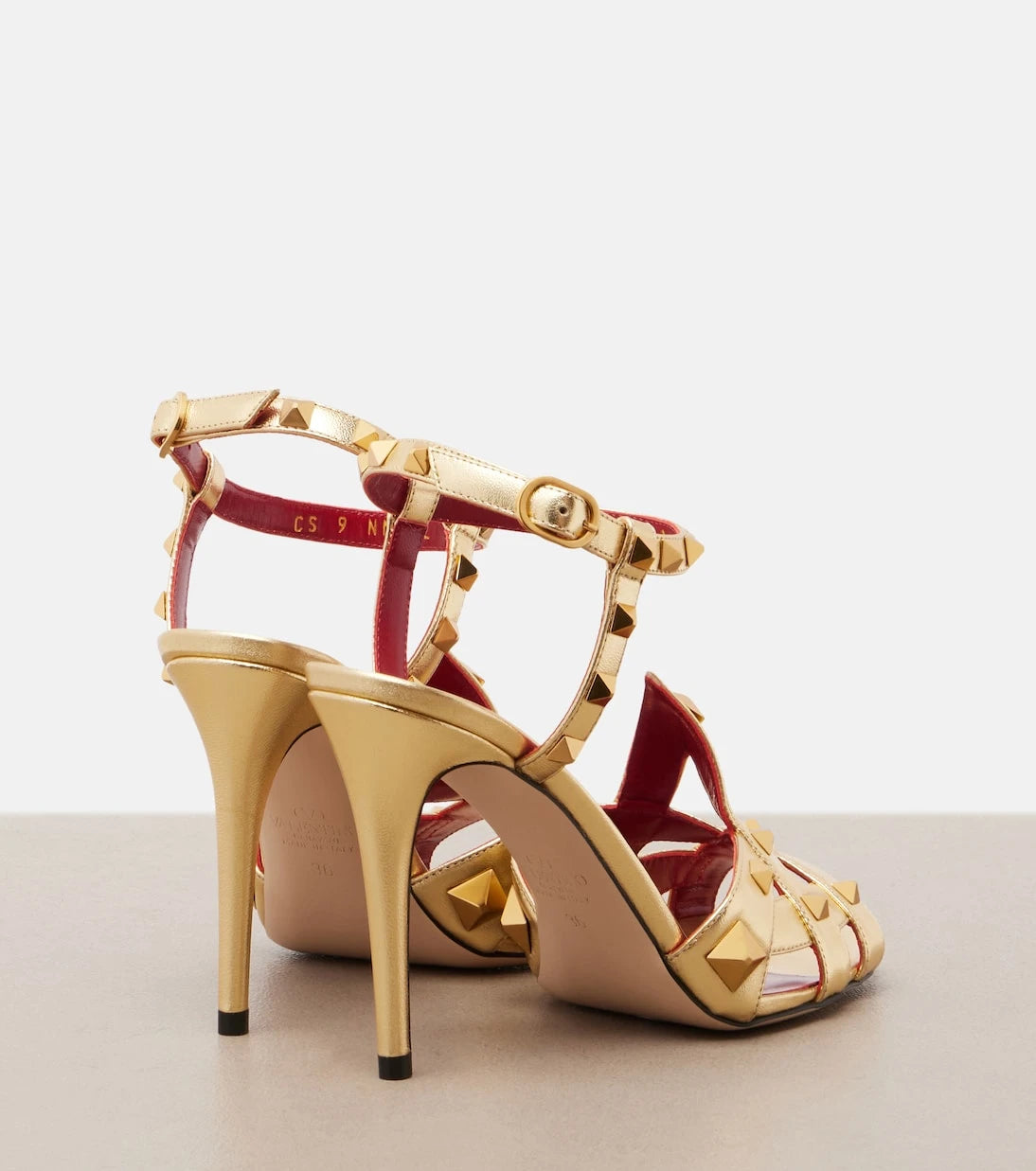 Valentino Garavani - Studdy metallic leather sandals