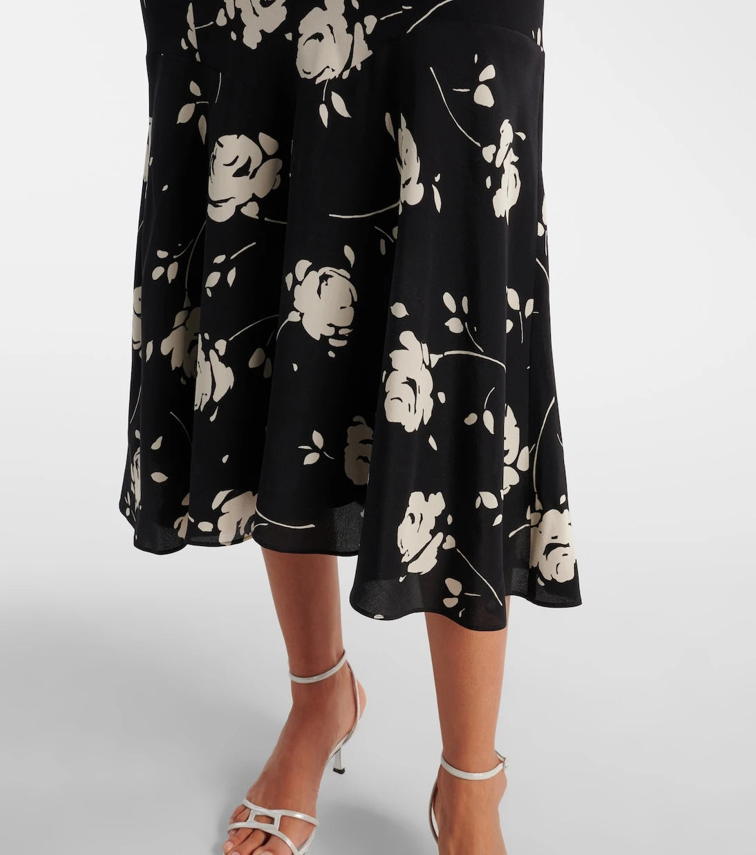 Alessandra Rich - Floral printed silk midi dress