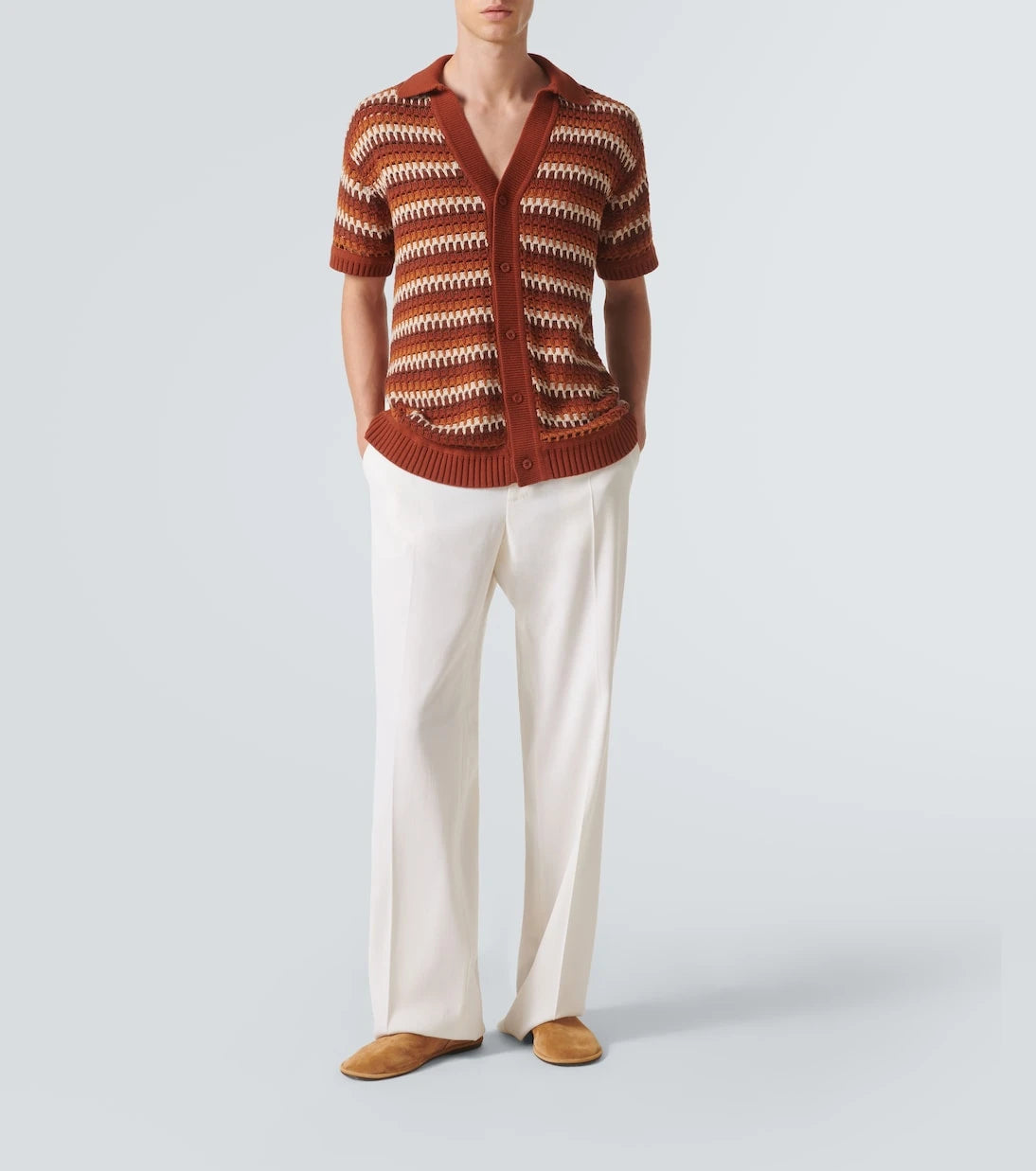 Frescobol Carioca - Pinto crochet cotton shirt
