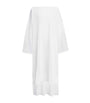 White Linen-Silk Kaftan Dress
