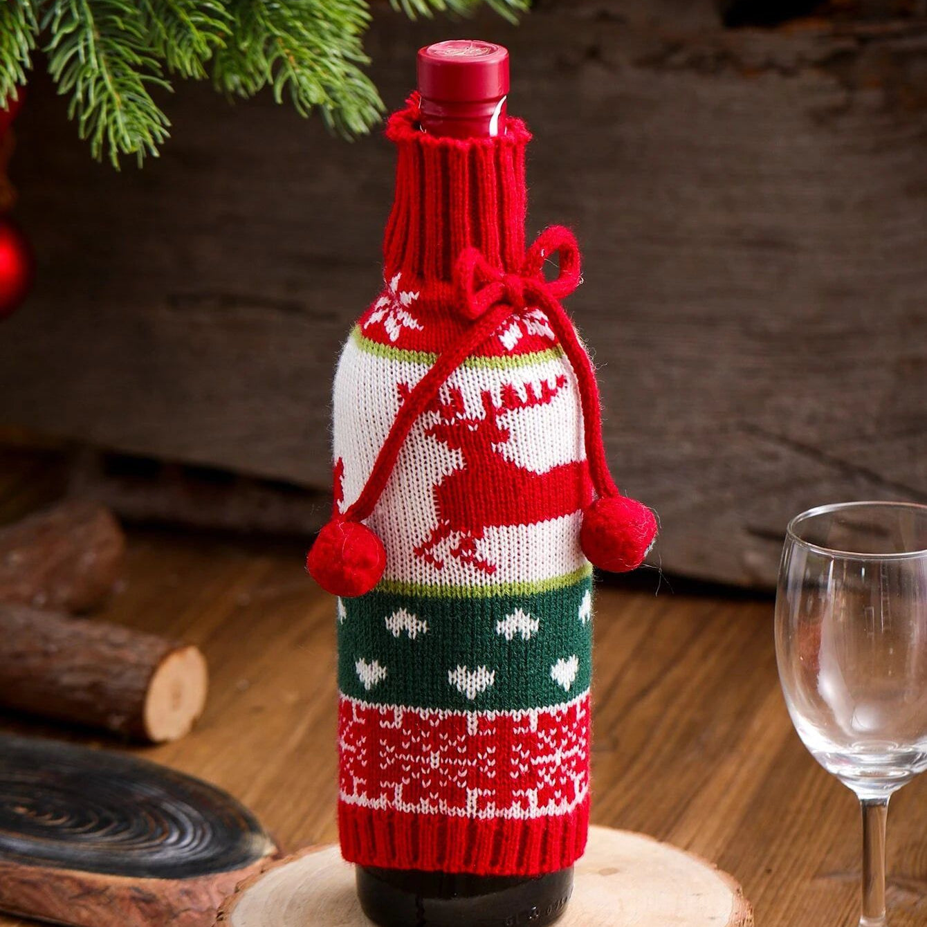 Dinossi - New Year's Eve Knitwear Special Design Wine Bottle Dress