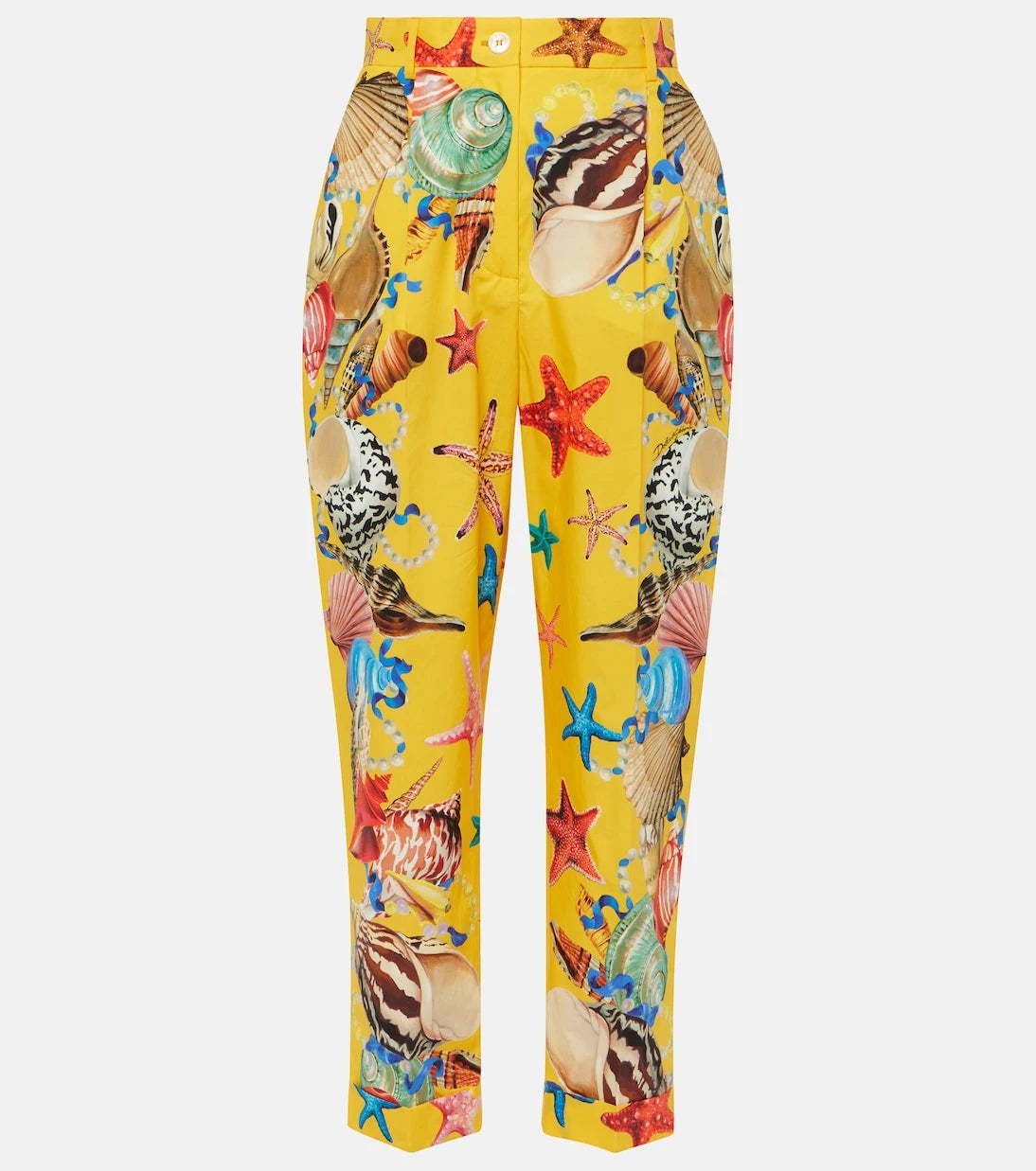 Dolce&Gabbana - Capri printed high-rise cotton tapered pants