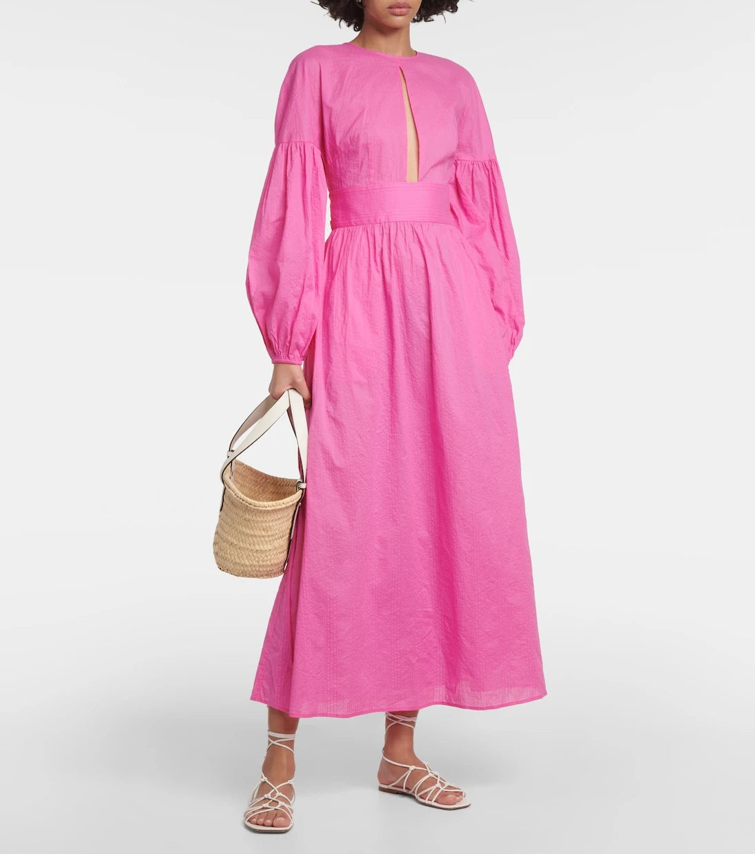 Marysia - Roset puff-sleeve cotton maxi dress