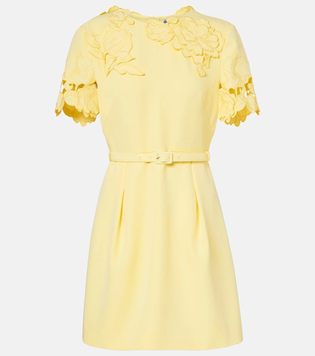 Leo Lin - Aurelie belted floral-appliqué minidress