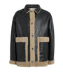 MM6 Maison Margiela Beige Leather Shearling Reversible Jacket