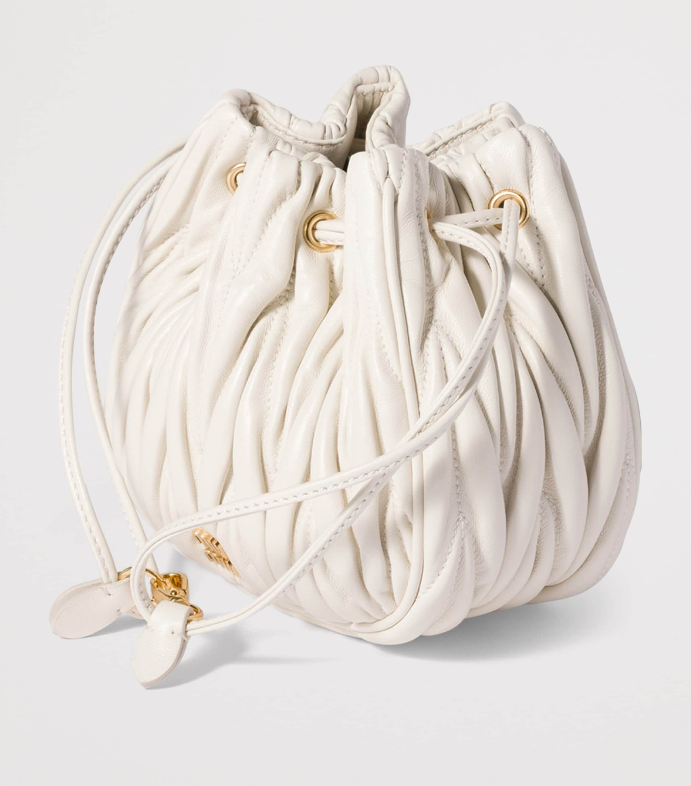 Miu Miu White Matelassé Nappa Leather Pouch