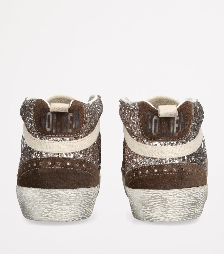 Golden Goose Brown Glitter Mid Star Sneakers