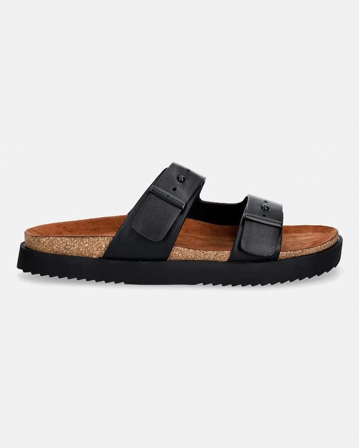 Tommy Hilfiger erkek deri terlikler HILFIGER CHAMBRAY BEACH SANDAL