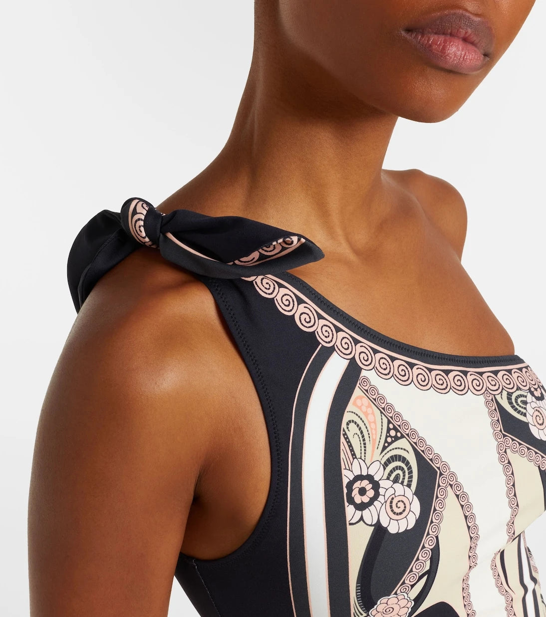 La DoubleJ - Goddess printed one-shoulder swimsuit