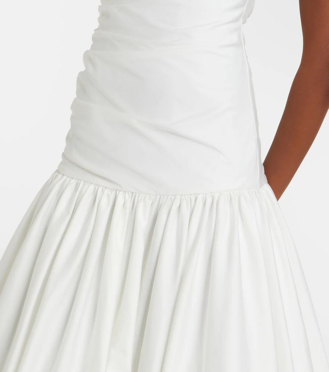 Self-Portrait - Gathered cotton-blend maxi dress