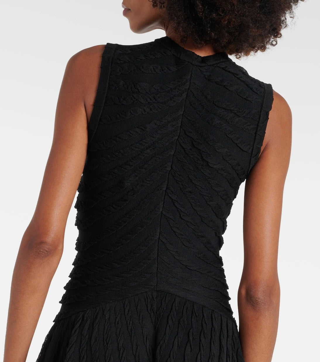 Alaïa - فستان ميدي بتصميم مزموم