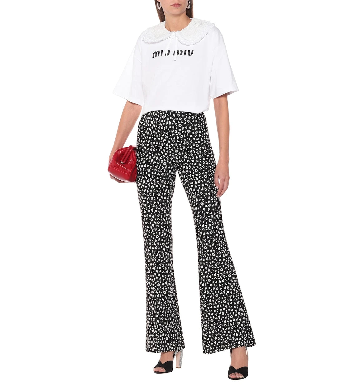 Miu Miu - Printed jersey straight pants