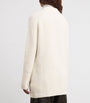 Falke White Virgin Wool-Blend Longline Cardigan