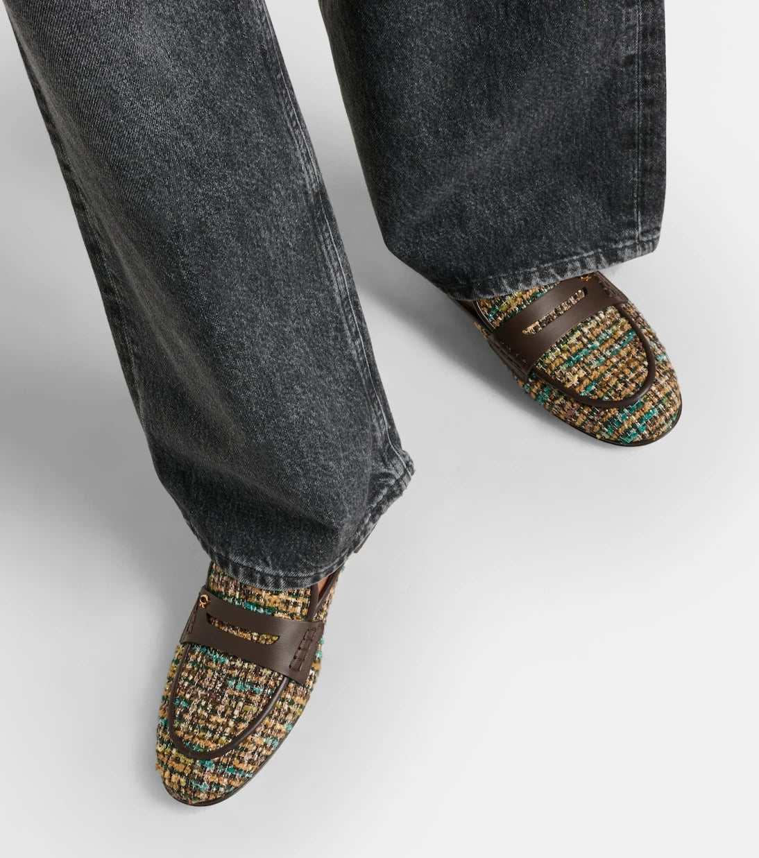 Gianvito Rossi - Leather-trimmed bouclé mules