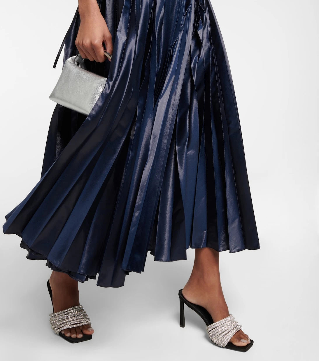 Christopher Kane - Embellished halterneck lamé midi dress