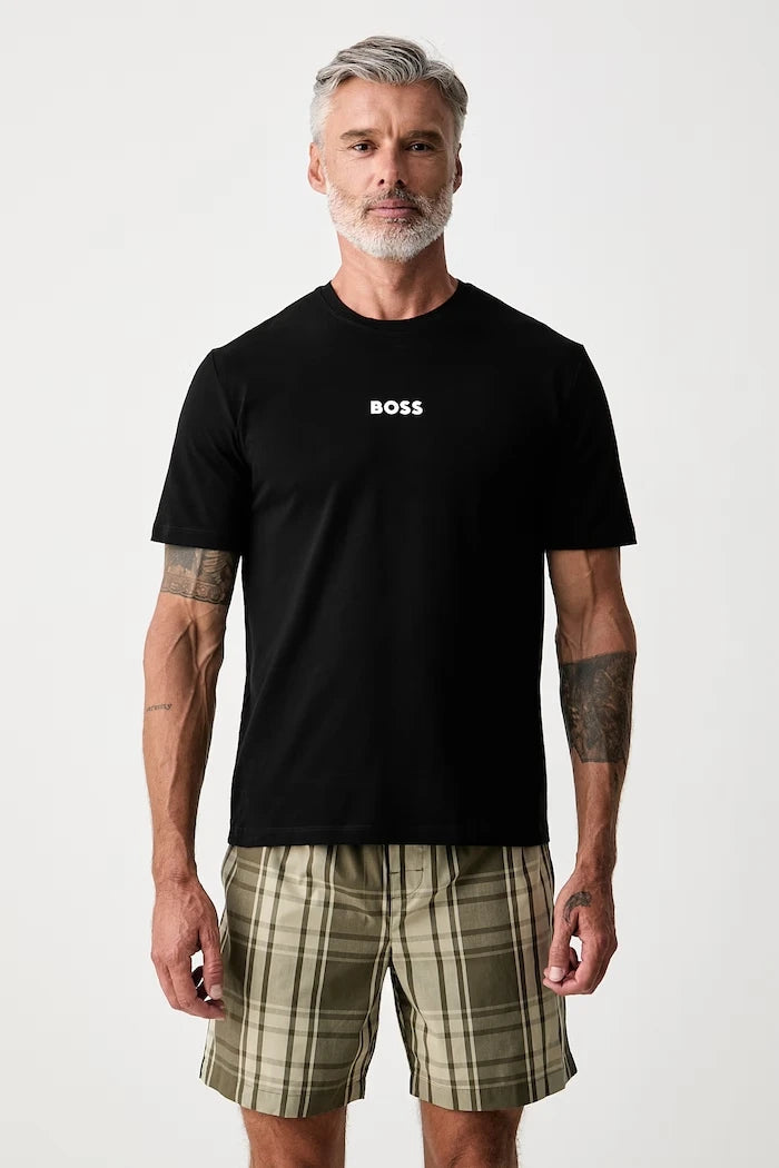 BOSS pamuklu iki parçalı erkek pijama Easy Short Set