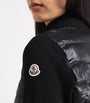 Moncler Black Knitted-Sleeve Quilted Cardigan