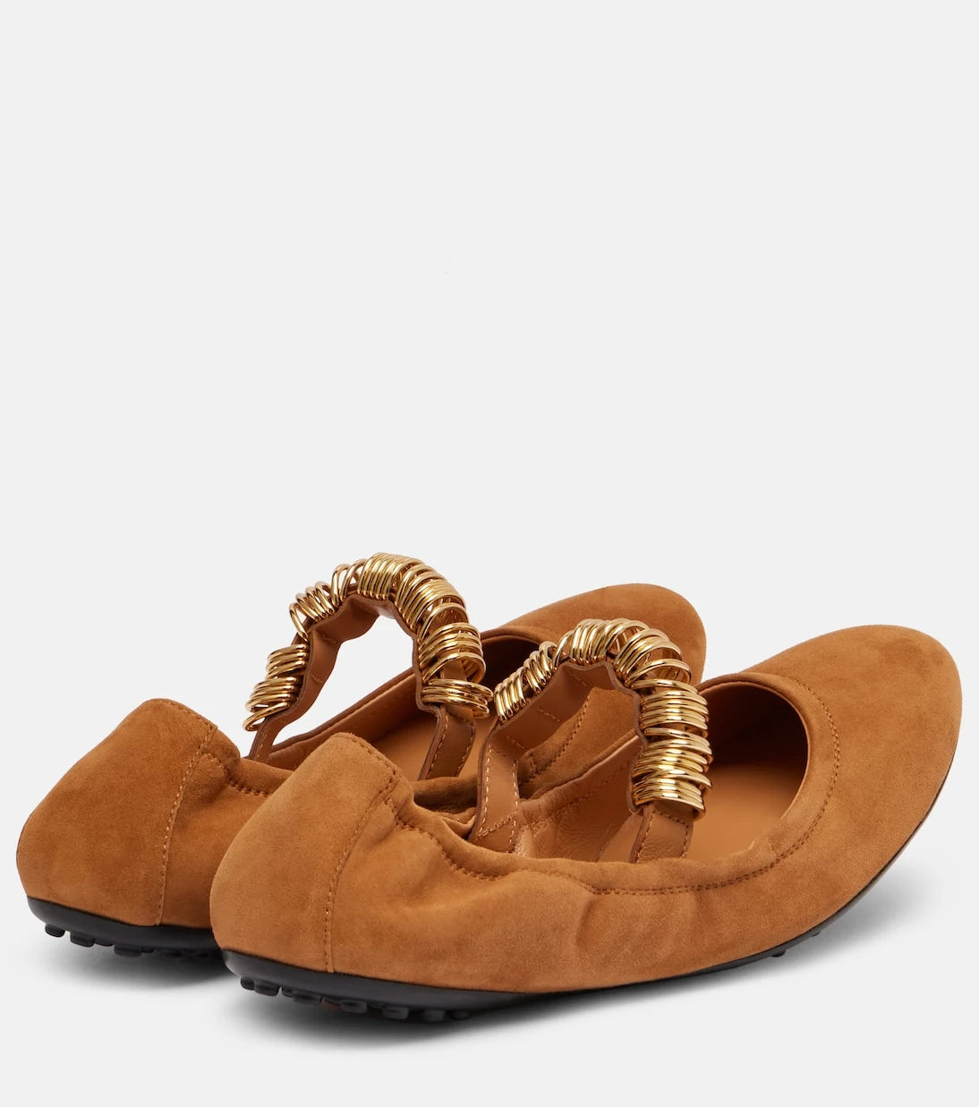 Tod's - Dee embellished suede Mary Jane flats