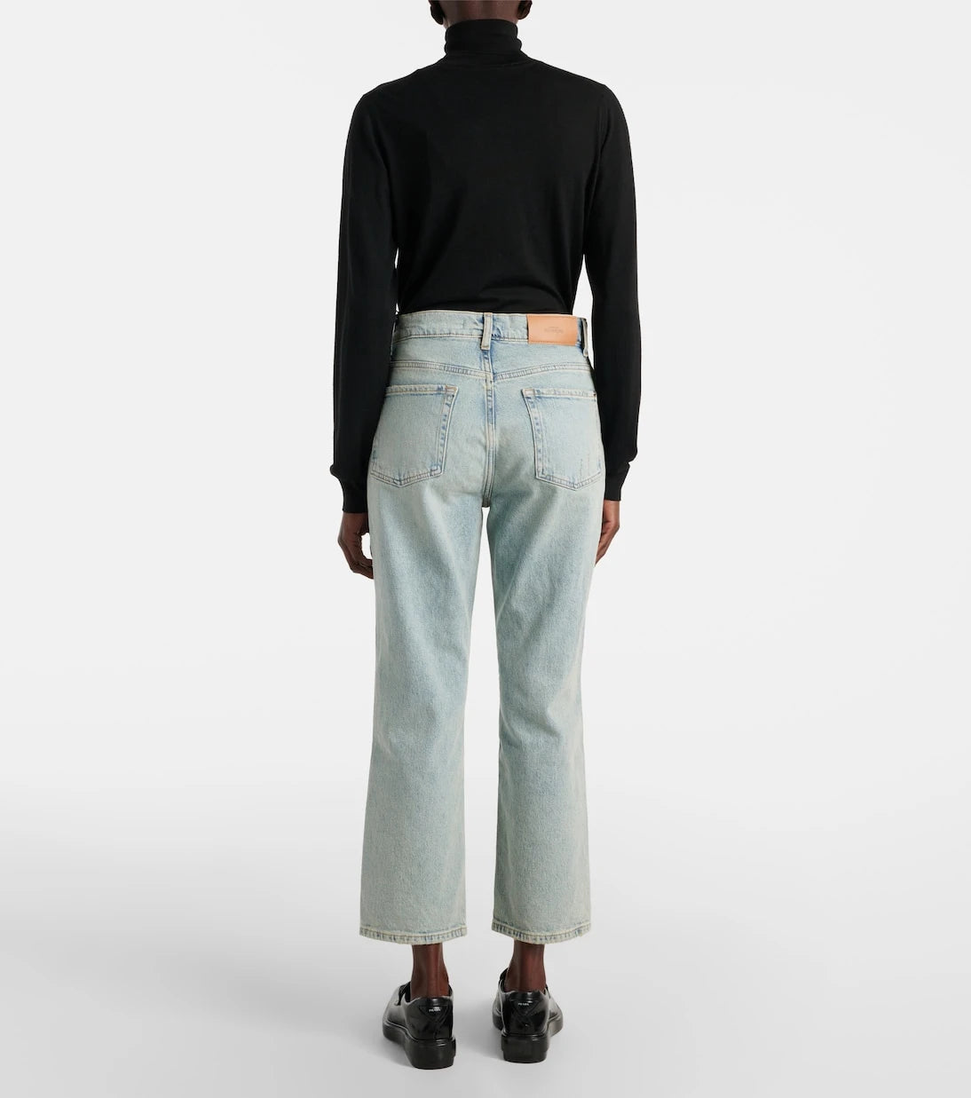 7 For All Mankind - جينز بقصة مستقيمة وخصر مرتفع
