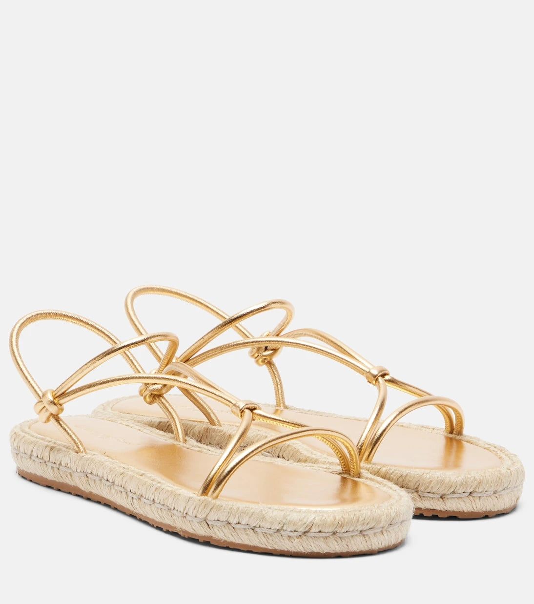 Gianvito Rossi - Bali metallic leather espadrille sandals