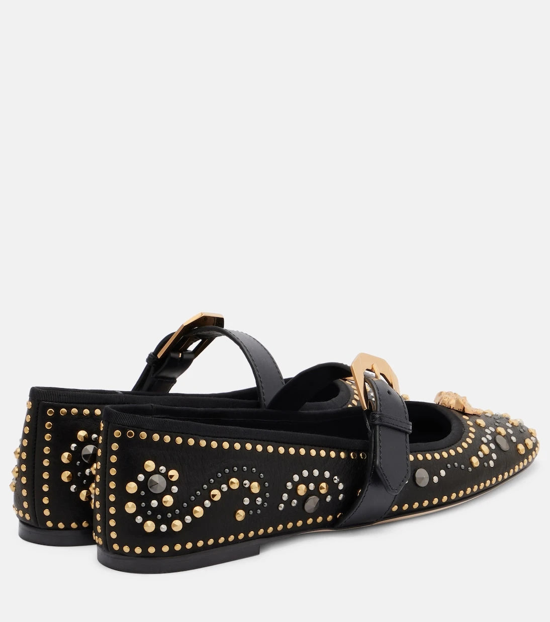 Versace - La Medusa leather Mary Jane flats