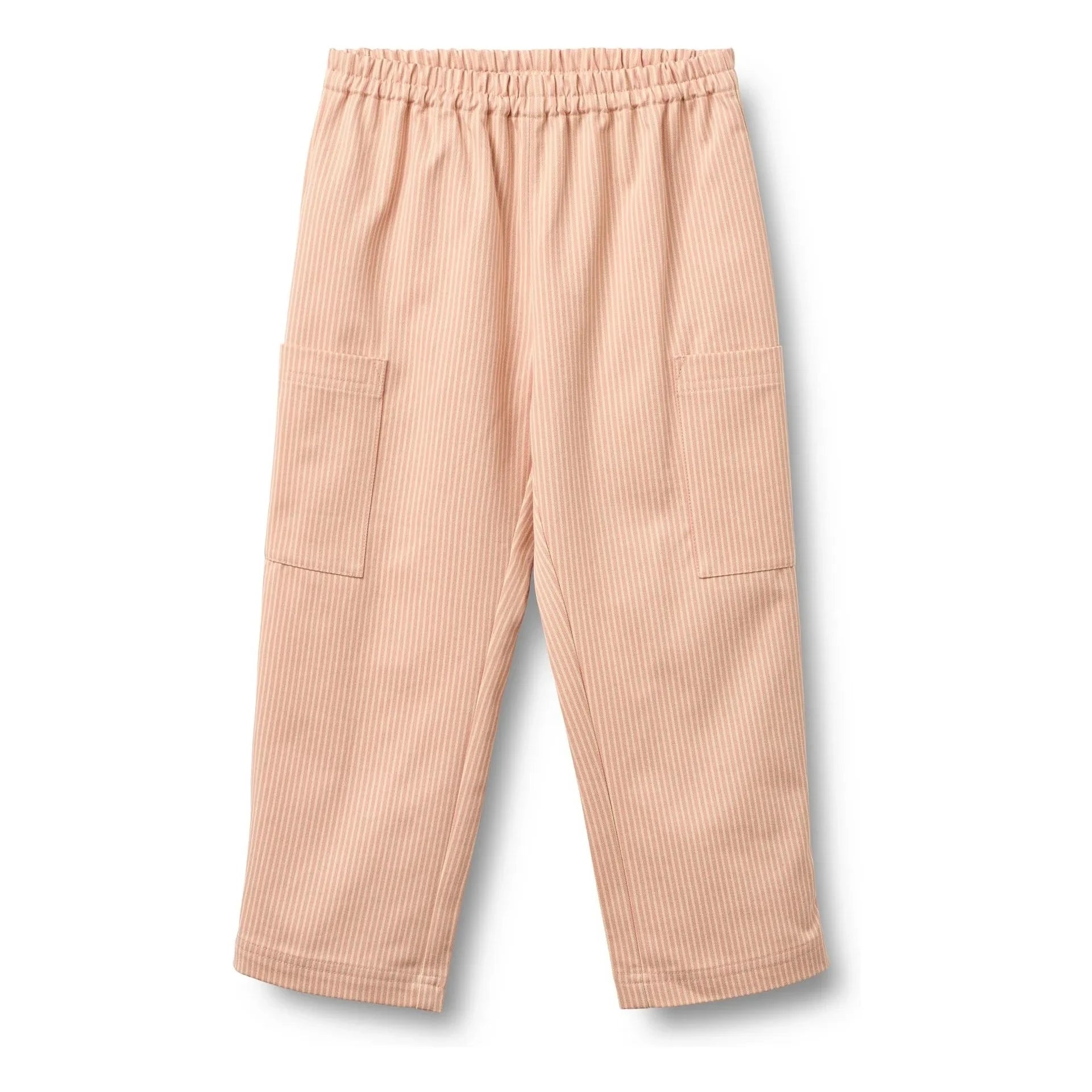 Wheat - Kalloa Striped Organic Cotton Trousers | Peach