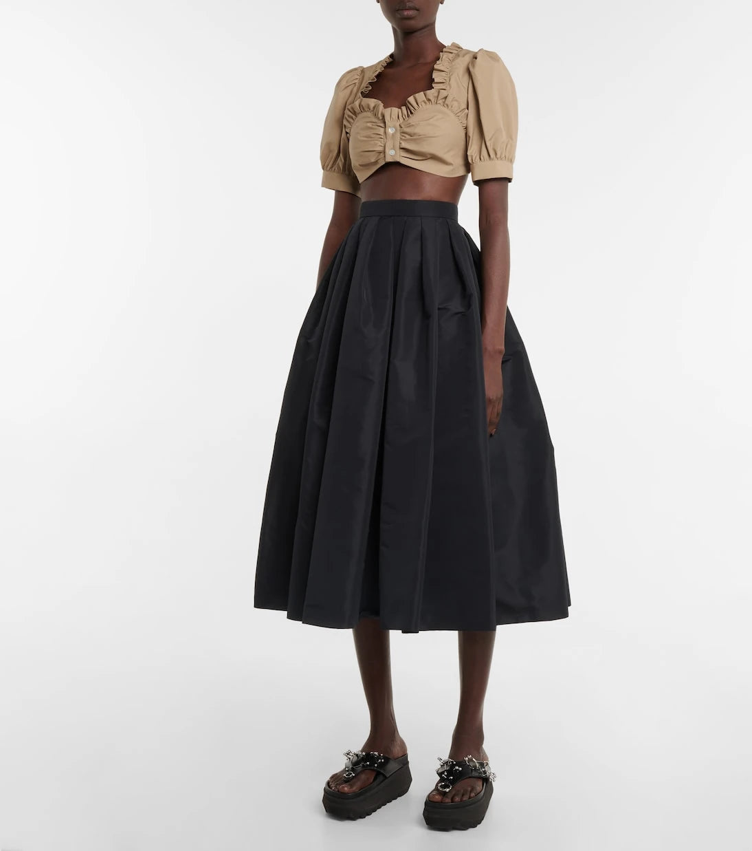 Noir Kei Ninomiya - Gathered cotton crop top
