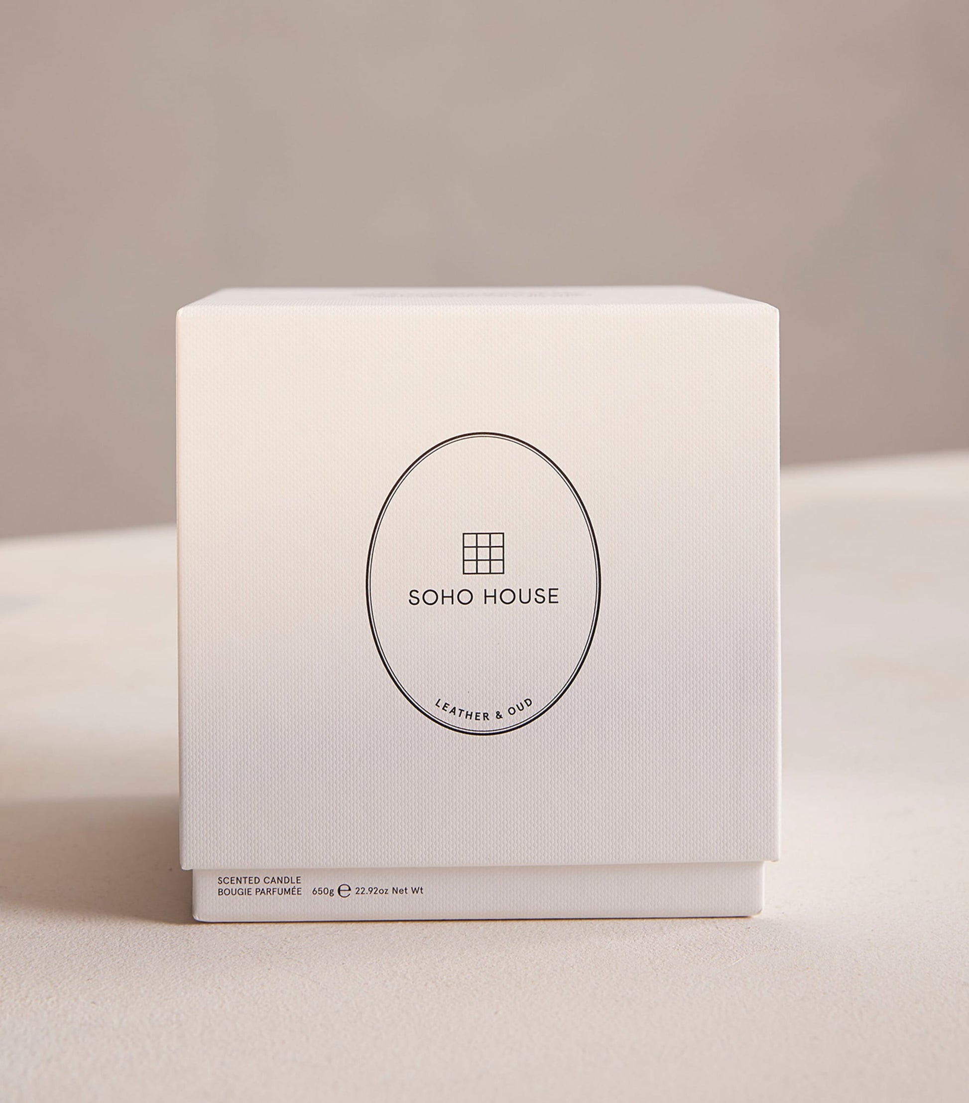 Marble Vessel and Leather & Oud Candle (250g)