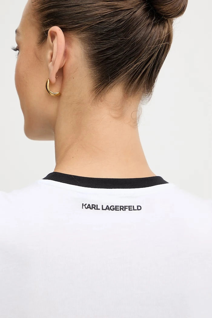 Karl Lagerfeld kadın pamuklu IKON tişört
