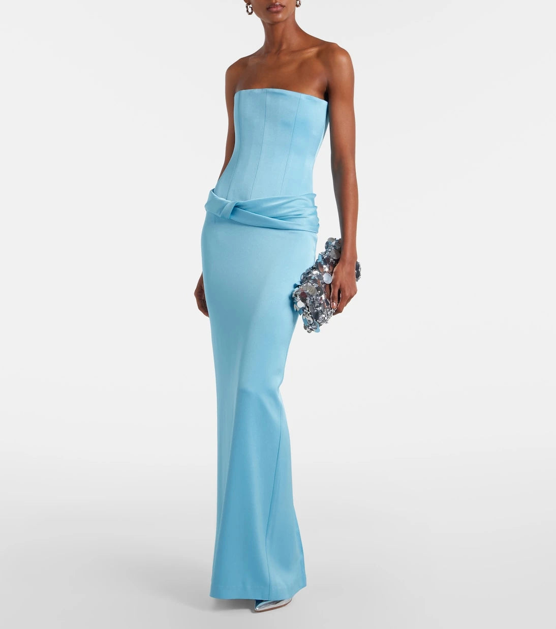Alex Perry - Crêpe satin bustier gown
