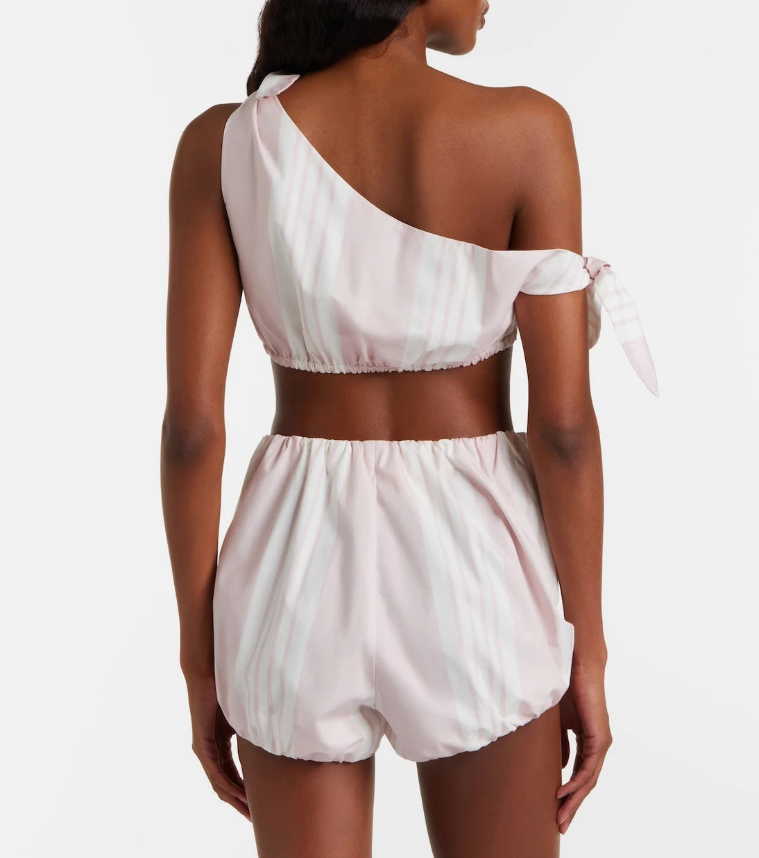 Posse - Rosie asymmetric striped cotton crop top